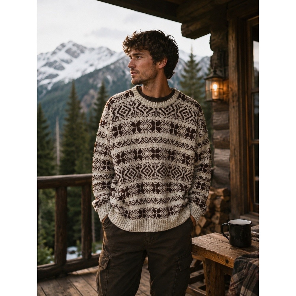 VTG Tundra Wool Blend Sweater Men's L Knit Pullover 90s Made in Canada